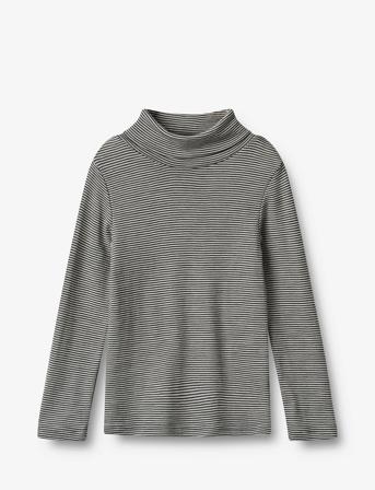 Wool T-Shirt Roll Neck Aksel Tops T-shirts Turtleneck Navy Wheat