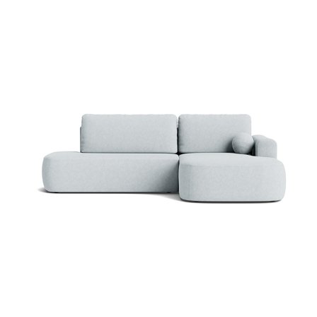 Monza Chaiselongue-Schlafsofa, rechts | Stauraum, elegantes Design in Aragon Kristallblau, stilvolles Ecksofa mit praktischer Schlaffunktion
