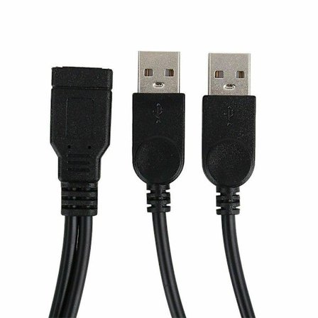 USB 2.0 Hona till 2 Dubbla USB Hane Strömadapter Y-Splitter Kabelkontakt