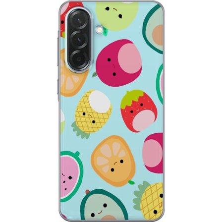 Kompatibel Mobilcover til Samsung Galaxy A36 Mønster af kawaii frugter som jordbær citron ananas og avocado på lyseblå baggrund