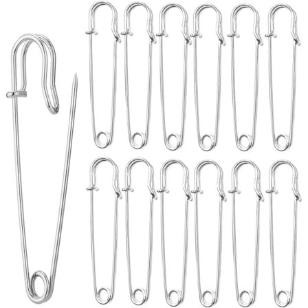 30 Pak 7,5 cm Sikkerhedsnåle - til Tøj, Læder, Lærred, Blanke