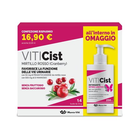 Viti Cist Mirtillo Senza Fruttosio 14 Bustine + Detergente Intimo