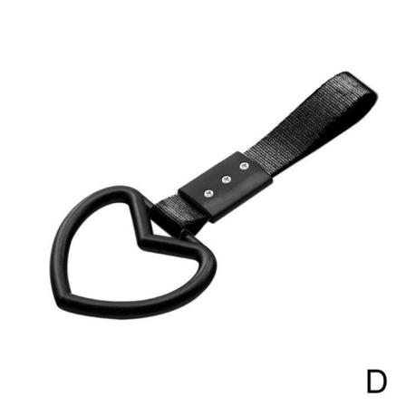 Nylon Bildragring Handtag Rem Charm Rund JDM Tsurikawa black One-size