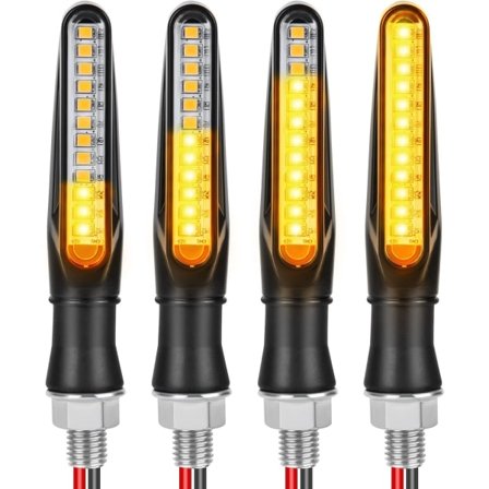 Motorcykel LED-blinklys, 4 stk universelle vandtætte motorcykelblinklys, 12V flydende blinklys, dagslys