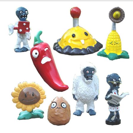 8 st Växter Zombies Solros Figur Leksak Samling Modell 2 Generation
