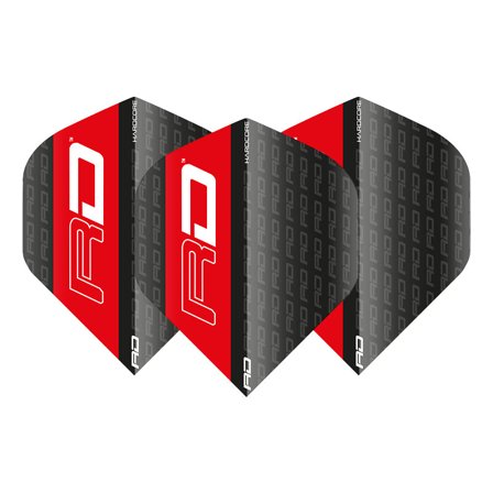Red Dragon Darts Flights Standard Hardcore XT 100 Micron Extra Thick Red/Black 4 Sets/Pack (12 Flights) Professional Dart Flights Accessories