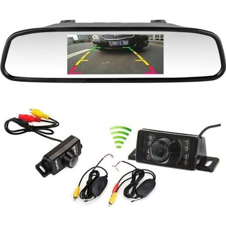 langattomasta peruutuskamerasta, takanäkymä, IR LED yönäkö + 4,3 tuuman LCD peilimonitori autoon