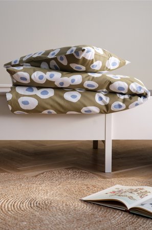 Jotex - Mini Dynetrekksett Barneseng Økologisk Kakigrønn - OVO - Kjøp Sengesett til barn hos Jotex