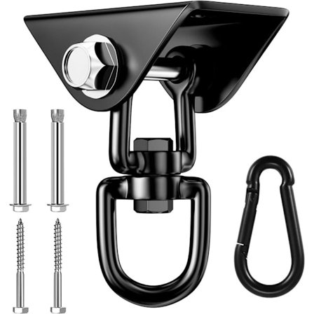 Kestävä ruostumattomasta teräksestä valmistettu koukku 360° pyörityksellä, sopii puupalkkeihin ja betonikattoihin, riipputuoleihin, keinuihin, 