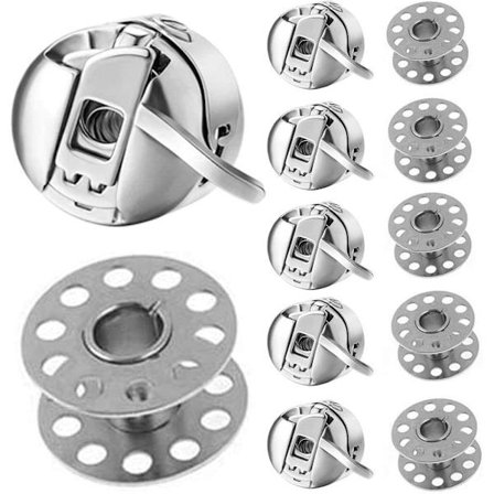 6 stk. spolehylster symaskine spolehylster rustfrit stål 6 stk. symaskinespoler metal spole