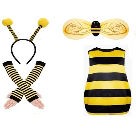 Halloween Voksen Mariehøne Bi Cosplay Party Bi Mariehøne Kostume Vinger-sfssscs Bee four piece set S