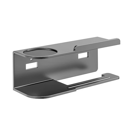 Toarulleshållare med hylla - Grå