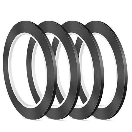 4 stk whiteboardteip, svart pinstripe-teip, 3 mm bred pin striping-teip, for klasserom, konferansedisplay (PET)-tfrf