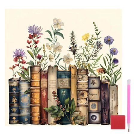 Bog Diamant Kunst Sæt til Voksne, Bog Blomst Diamant Maleri Sæt til Begyndere, 5D DIY Rund Fuld Drill Maleri med Kunst Håndværk Sæt til Hjem 