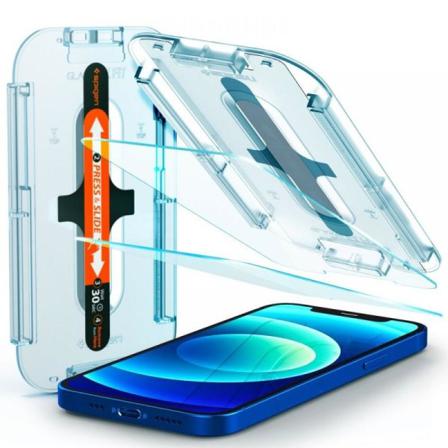 2-pack Iphone 12/12 Pro Härdat Glas Installationsram Spigen Ez F Transparent