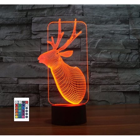 3D Julenisse Fjernkontroll 16 Farger Nattelysbilder Illusions Akryl LED Bord Nattbord Lampe Barn Soverom Skrivebord Dekor Bursdagsgaver Leke