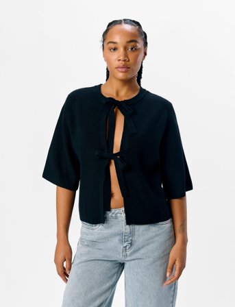 Object Objulla Parvi 2/4 Knit Cardigan Noos - Black - M