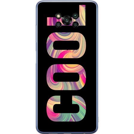 Kompatibel Mobilcover til Xiaomi Poco X3 Pro Modern typografisk kunst med ordet LOVE i flydende regnbuefarver mod sort baggrund, der skaber en stærk