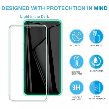 Selvlysende skjermbeskytter i herdet glass - 2-pakning