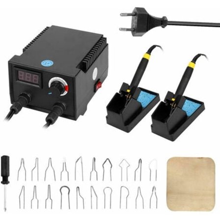 100W Elektrisk Trä Gourd Pyrografi Maskin Digital Display Gravyr Med 20T Värmepennor