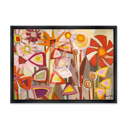 Dekorativ træramme med tryk i lakkeret PVC "Multifarvede Marker" - Sort - 60 x 90 cm - Gonnin-kollektionen