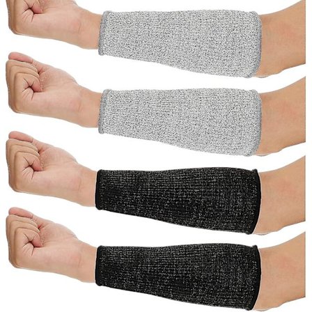4 par armbeskyttere for tynn hud og blåmerker Kutt- og varmebestandige armbeskyttere Beskyttende underarmsermer for kvinner og menn Matlaging 