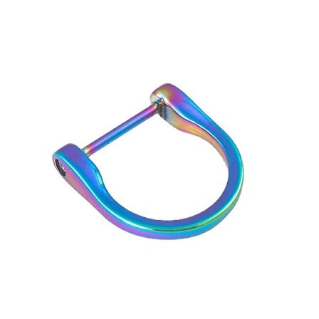 Titankarbinhake D-ringar för nyckelringar Hög hållfasthet Med skruvbygel Bilnyckelring 10 stycken