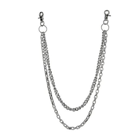 Byxor Chain Pocket Chain Snygg Double Strip Byxa Chain Jeans Byxkedja Tillbehör för män (svart)