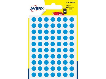 AVERY Etikett 8mm blå 490/fp - Lyreco - Emballage och lagerutrustning - Etiketter och godsmärkning - Märk- och färgsignalsetiketter