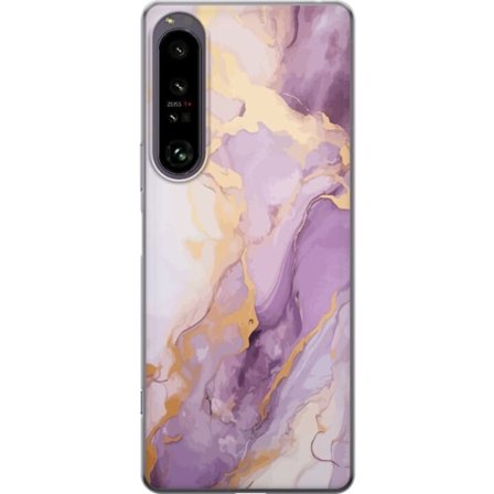 Yhteensopiva Puhelinkuori Sony Sony Xperia 1 IV Marmori Violetti Kulta