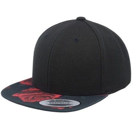 Yupoong - Zwart snapback Cap - Kids Black/Rose Snapback @ Hatstore