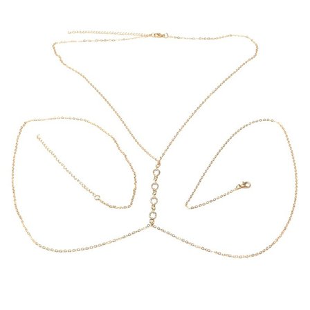 1 stk (GULD) Ny Bryst Kæde Sexy Bikini Mavekæder til Kvinder