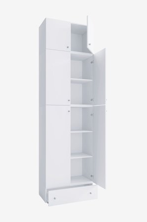 VCM - Vcm Garderobeskap Lona Xxl hengslede dører - Med feste og skuff - Hvit - Skap - Fra Homeroom