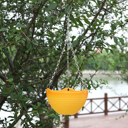 Blomkruka Hemma Trädgård Balkong Hängande växt Kruka Krok Korg Hängkruka Blomväxtkrukor Orange Stor