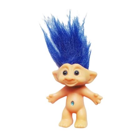 10 cm Trold Dukke Model Farvet Langt Hår Dame Dukke Miniatur Figur Ornament Dejlig Leprechaun Grim Alf Dukke Actionfigur Blå