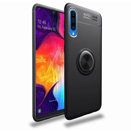 Samsung A70 Praktisk Stöttåligt Skal Med Ringhållare V3 Svart