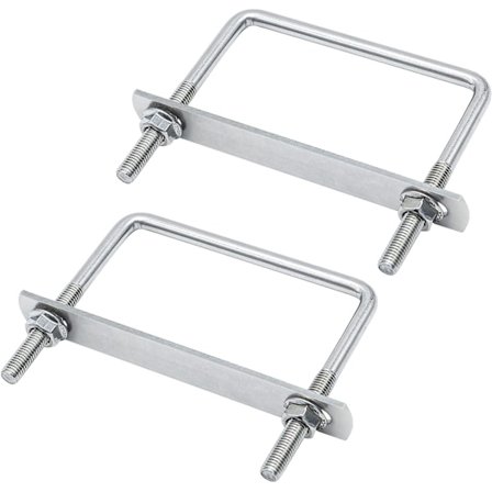 Firkantede U-bolter 304 Rustfritt Stål M10 100 x 150mm med 2 Fl, ZQKLA