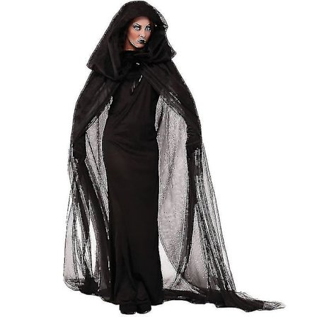 Grim Reaper Kvinder Gennemsigtig Hættekappe Kostume