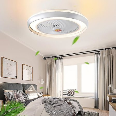 50 cm takfläktljus, 220V LED 36W Steglös dimmer Tre-hastighetsdimmer Brun