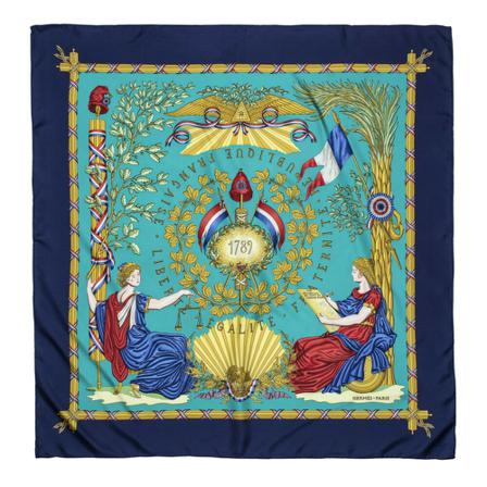 Hermès Vintage, Pre-owned Scarf Blauw, Dames, Maat:ONE Size