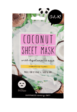 Oh K Coconut Sheet Mask with Hylauronic Acid Ansiktsmask & peeling Dam 23ML
