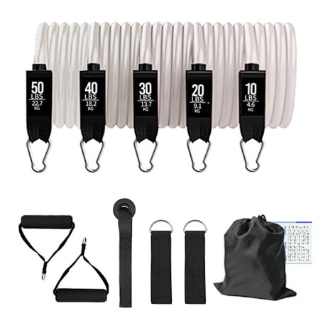 Fitness Resistance Band Set Yoga 5 Tube Träningsband Hemträningsband med dörrankare Handtag Ankelband Gymutrustning