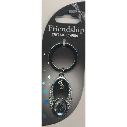 Crystal Keyring Vänskaps med kristaller med bokstav eller tecken