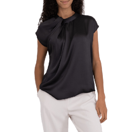 Neo Noir Fleur Drapy Satin Blouse Blusar Dam Svart 36