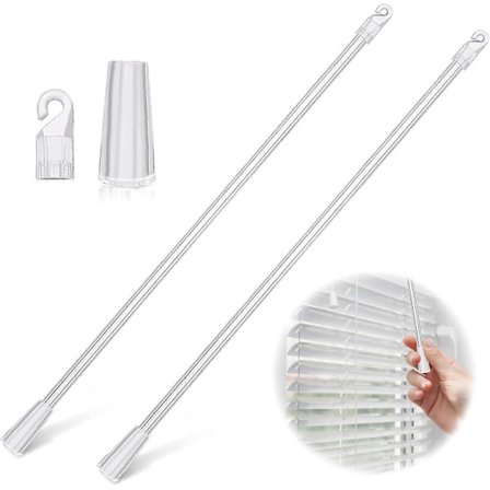 2 stycken 30 cm persiennstav vertikala persienner reservdelar klar plast persiennöppnare lång fönsterpersiennstav (FMY)