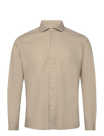 Slhregbond-Garment Dyed Shirt Ls Beige Selected Homme