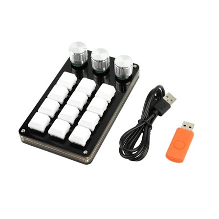 Programmerbart tangentbord med 12 tangenter med rattfunktion Programmeringsmakro Bärbart makro