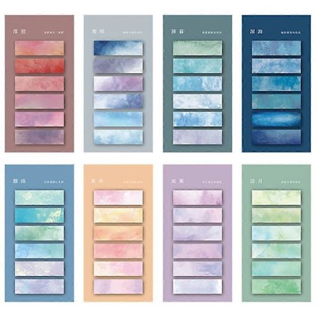 8 Sett Sticky Tabs Bokmerker Sticky Tabs Bokfaner Markeringsstripe for Annotering av Bøker