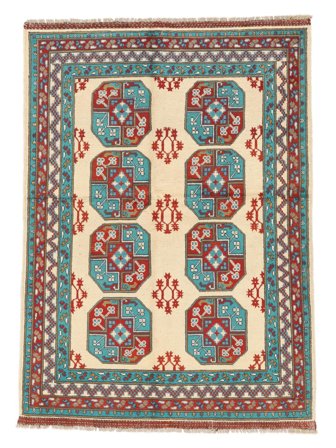 Medalionowy Mały Afgan Fine Dywan 147X203 Wełna