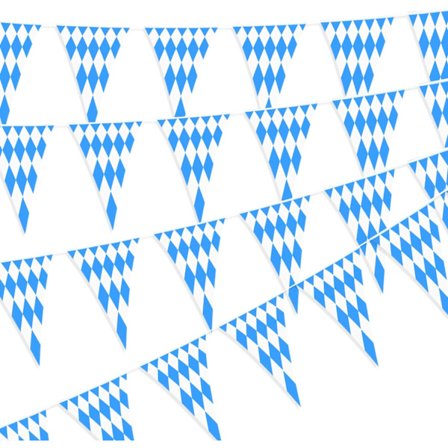Oktoberfest Blå og Hvit Rutete Flagg Bayerisk Trekant